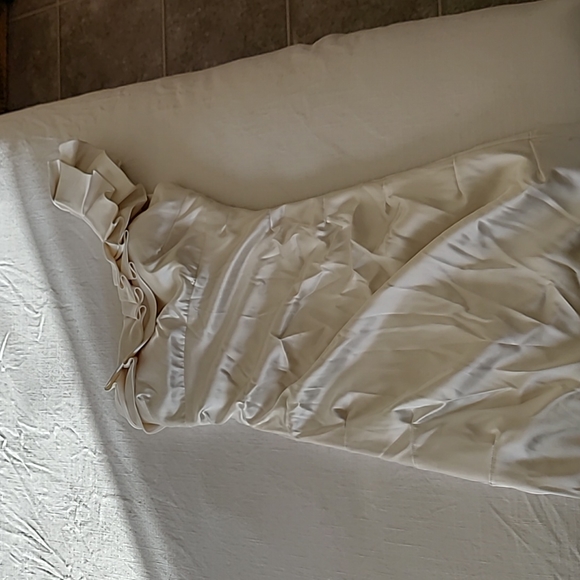 B. Darlin Satin Bodycon One Shoulder Ruffle Mini Dress - Picture 4 of 4